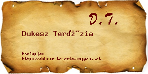 Dukesz Terézia névjegykártya