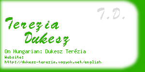 terezia dukesz business card