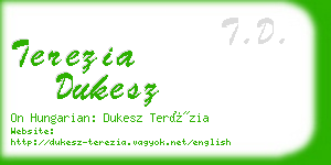 terezia dukesz business card